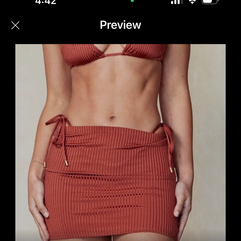 Monday Swimwear Copper Caymen Ribbed skirt